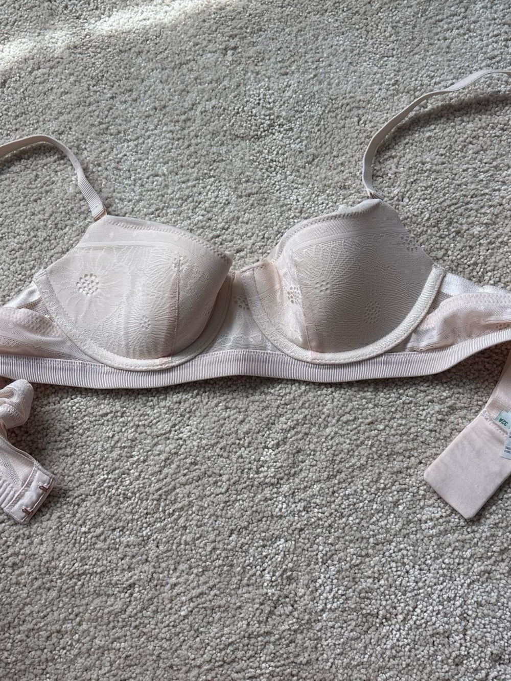 aerie Blush Lace Underwire Light Pink Bra